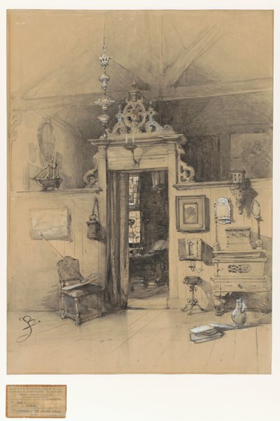 Brama w pracowni Bosbooma autorstwa Johannes Bosboom (signed by artist)