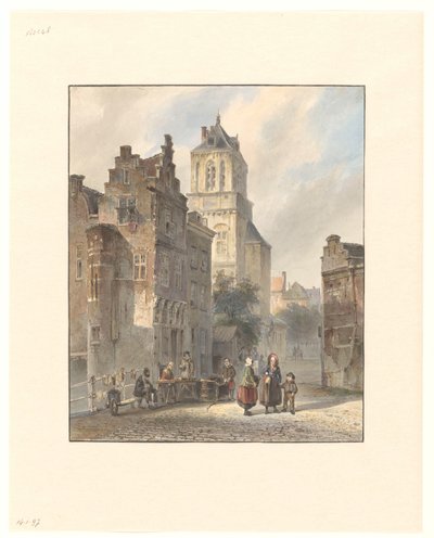 Widok na ratusz w Delft autorstwa Johannes Bosboom
