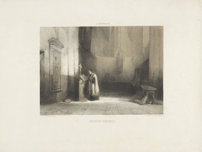 Hubert Duifhuis czyta w kościele autorstwa Johannes Bosboom