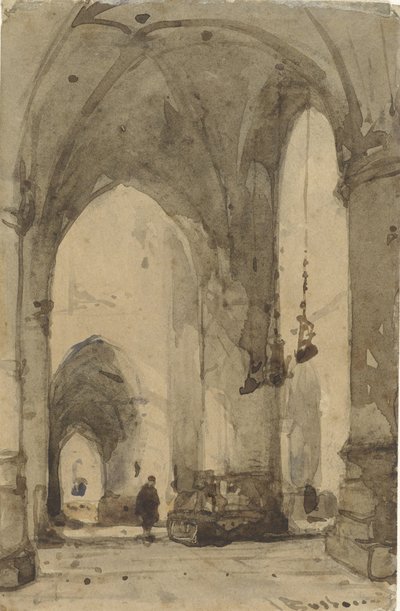 Wnętrze kościoła św Bawona w Haarlemie autorstwa Johannes Bosboom