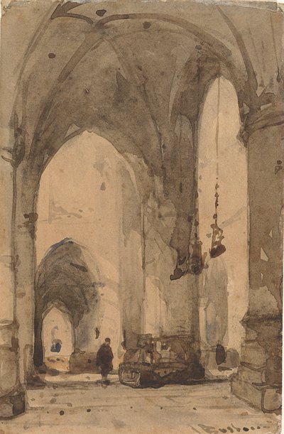 Wnętrze kościoła Sint-Bavokerk w Haarlemie autorstwa Johannes Bosboom