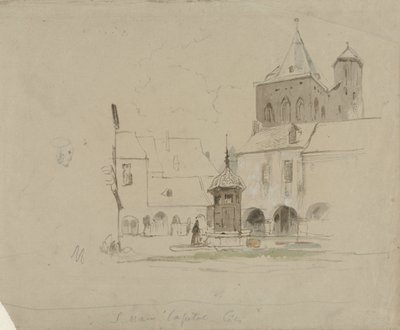 Studium placu przy S. Maria im Kapitol w Kolonii autorstwa Johannes Bosboom