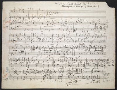 Zweig MS 19 f.1r II Koncert fortepianowy B-dur op. 83 autorstwa Johannes Brahms