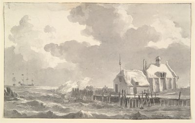 Ujście w burzy autorstwa Johannes Christiaan Schotel