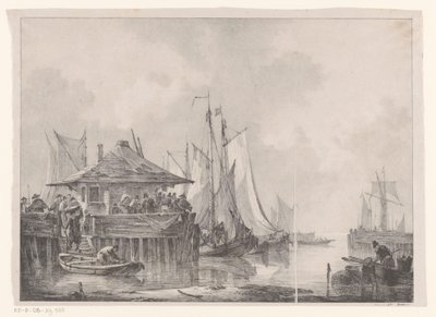 Tłumy w porcie autorstwa Johannes Christiaan Schotel