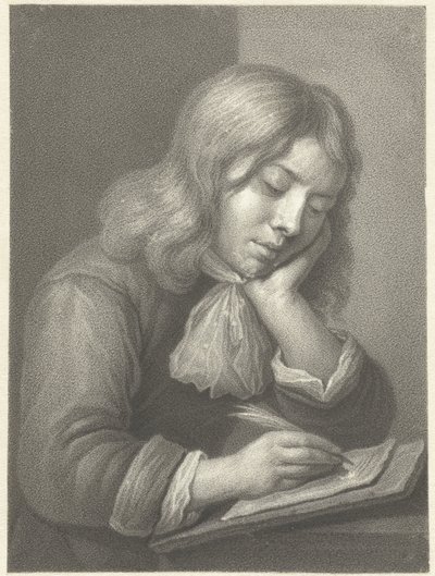 piszący chłopiec autorstwa Johannes Cornelis Mertens