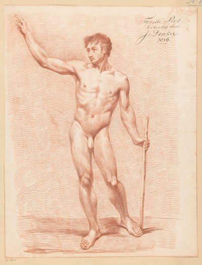 Akt męski stojący, widziany z przodu (II nagroda 1816) autorstwa Johannes Donker