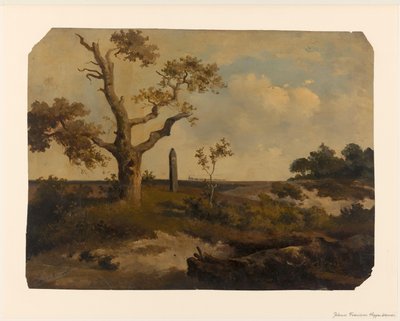 Krajobraz z pociągiem przed nami autorstwa Johannes Franciscus Hoppenbrouwers (signed by artist)