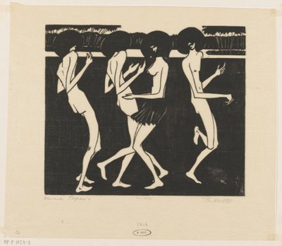 Dansende Papoea (oryginalny tytuł na obiekcie) autorstwa Johannes Frederik Engelbert ten Klooster (signed by artist)