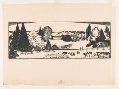 Krajobraz w południowej Limburgii (oryginalny tytuł na obiekcie) Vroenhof (tytuł na obiekcie) autorstwa Johannes Frederik Engelbert ten Klooster (signed by artist)