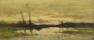 Krajobraz nad kanałem w pobliżu Hilversum autorstwa Johannes Gijsbert Vogel