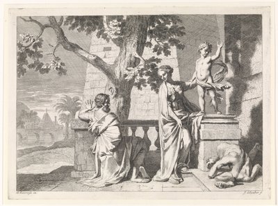 Chrystus łamie posąg Przedstawienia biblijne, mitologiczne i alegoryczne (tytuł serii) autorstwa Johannes Glauber