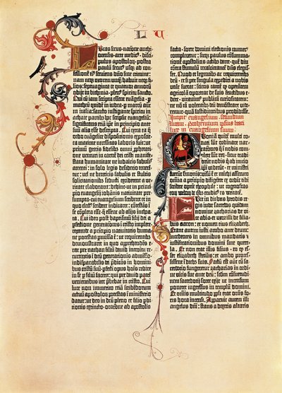 Strona biblijna Mazarine (B42) autorstwa Johannes Gutenberg