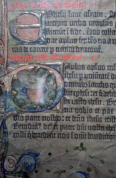 Fragment Biblii Gutenberga z XV wieku, z otwarcia Listu do Efezjan autorstwa Johannes Gutenburg