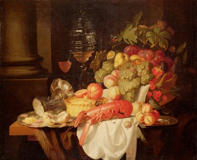 Лобстер поли бүхий натюрморт autorstwa Johannes Hannot