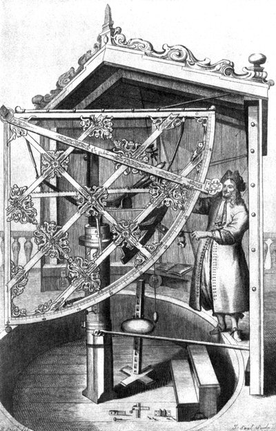 Astronom w swoim obserwatorium autorstwa Johannes Hevelius