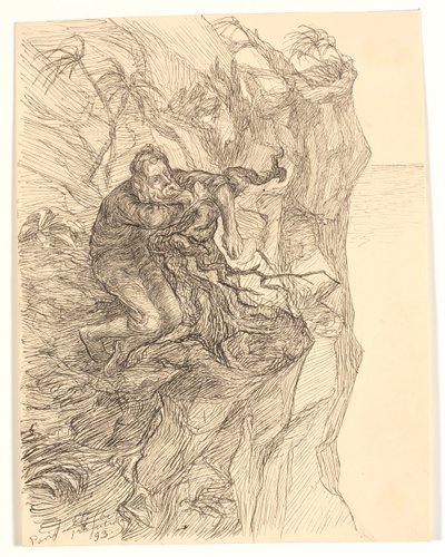 Ilustracja do Alfreda Tennysona „Enoch Arden” autorstwa Johannes Holbek