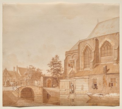 Widok na nowy kościół, Delft autorstwa Johannes Huibert Prins