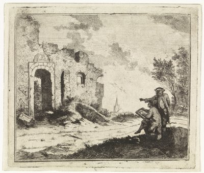 Rysownik w ruinie autorstwa Johannes Huibert Prins