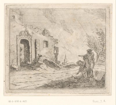 Rysownik w ruinie autorstwa Johannes Huibert Prins