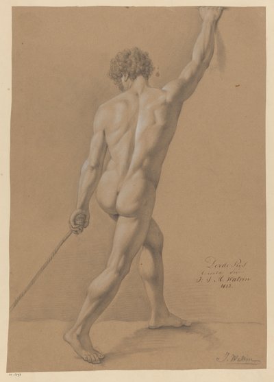 Stojący akt męski, widok z tyłu (III nagroda 1812) autorstwa Johannes Joseph Maria Watrin