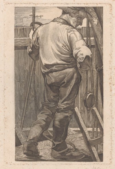 Pracownik przy drewnianym płocie autorstwa Johannes Josephus Aarts (signed by artist)
