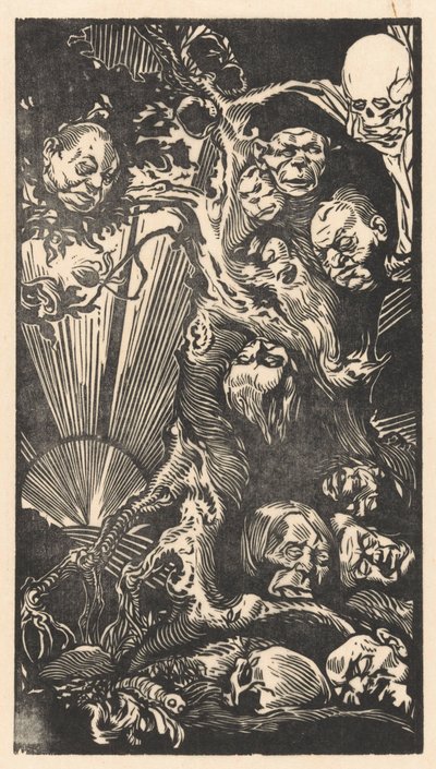 Drzewo z fantastycznymi głowami autorstwa Johannes Josephus Aarts