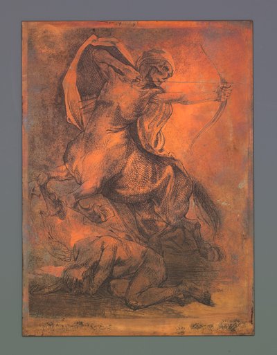 Śmierć jako centaur z łukiem i strzałą autorstwa Johannes Josephus Aarts