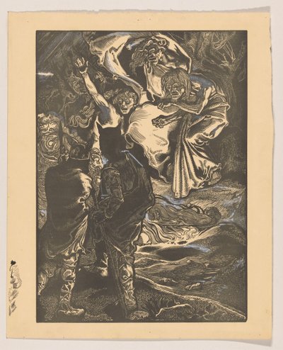 Makbet i Banko spotykają trzy czarownice autorstwa Johannes Josephus Aarts