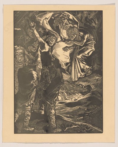 Makbet i Banko spotykają trzy czarownice autorstwa Johannes Josephus Aarts