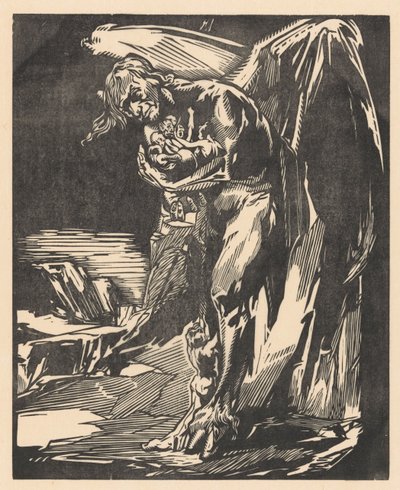 Szatan z postaciami w ramionach autorstwa Johannes Josephus Aarts