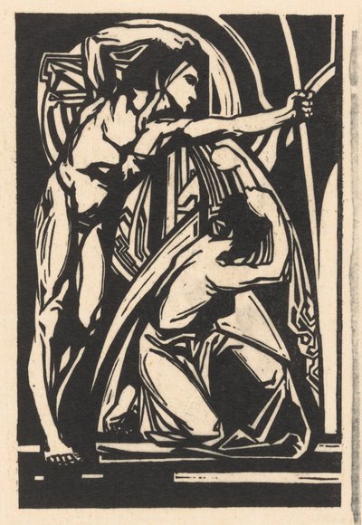 Stojący mężczyzna i klęcząca kobieta autorstwa Johannes Josephus Aarts