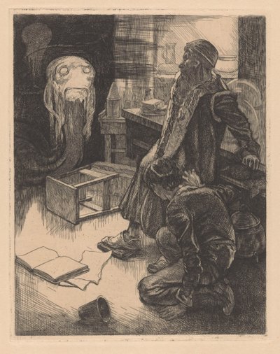 Dwóch mężczyzn i potwór w gabinecie autorstwa Johannes Josephus Aarts