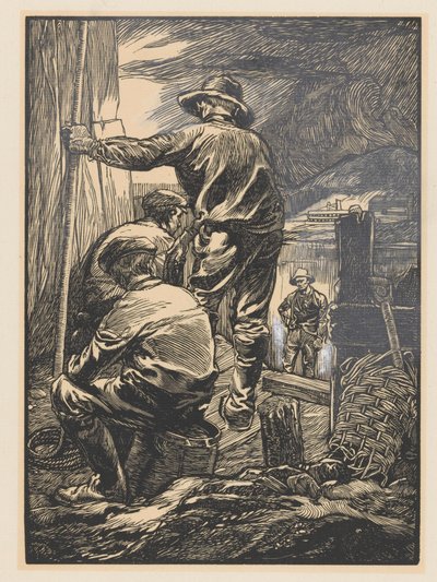 Czterech robotników nad wodą autorstwa Johannes Josephus Aarts