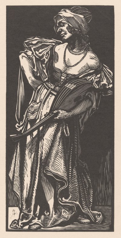Kobieta z lutnią autorstwa Johannes Josephus Aarts