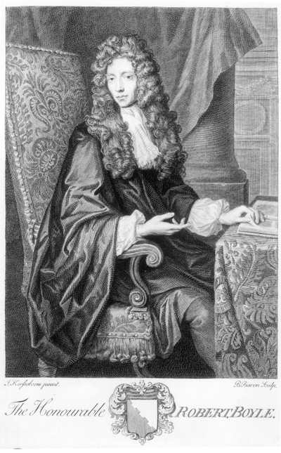 Czcigodny Robert Boyle (1627-91) wyryty przez B. Baron autorstwa Johannes Kerseboom