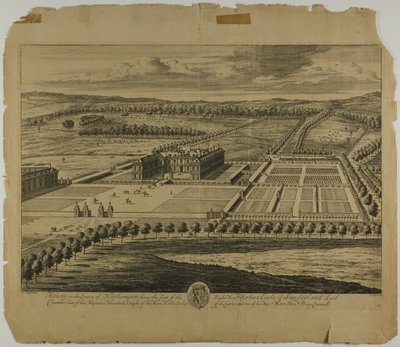 Althrop w hrabstwie Northampton, tablica 27 z Britannia Illustrata autorstwa Johannes Kip