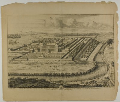 Great Ribston, płyta 61 z Britannia Illustrata autorstwa Johannes Kip