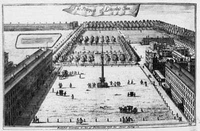 Perspektywa Lincolns Inn, 1720 autorstwa Johannes Kip