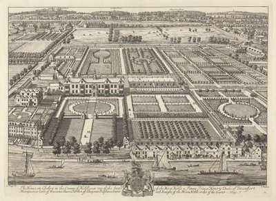 Widok Beaufort House i Chelsea 1699 autorstwa Johannes Kip
