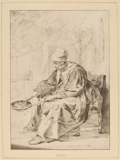 Kobieta naleśnikowa, 1768. autorstwa Johannes Kornlein