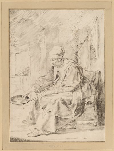 Kobieta naleśnikowa, 1768. autorstwa Johannes Kornlein