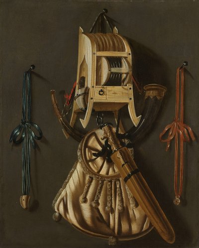 Martwa natura z narzędziami polowania autorstwa Johannes Leemans