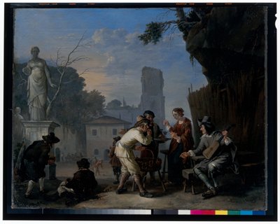 Tawerna Na Piazza autorstwa Johannes Lingelbach
