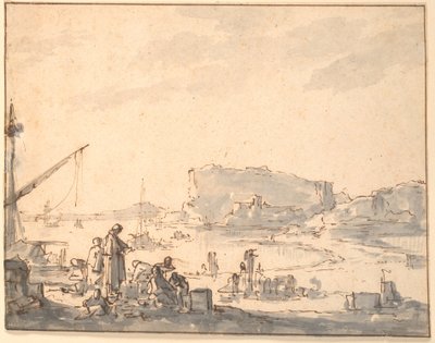 Krajobraz portowy autorstwa Johannes Lingelbach