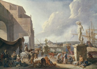 Włoski port autorstwa Johannes Lingelbach