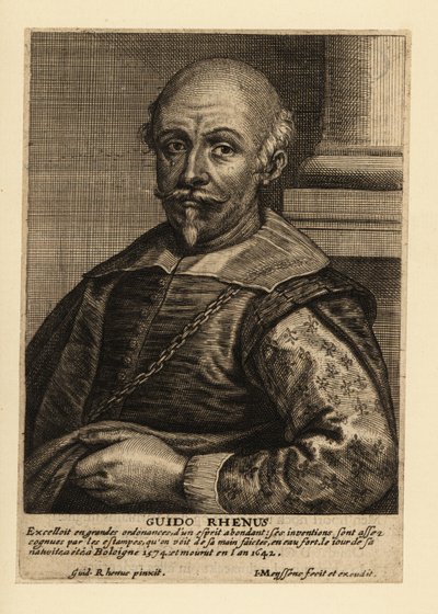 Portret Guido Reni, włoskiego malarza szkoły bolońskiej okresu baroku autorstwa Johannes Meyssens