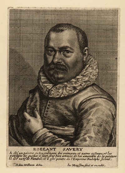 Portret Roelanta Savery, urodzonego we Flandrii holenderskiego malarza Złotego Wieku autorstwa Johannes Meyssens