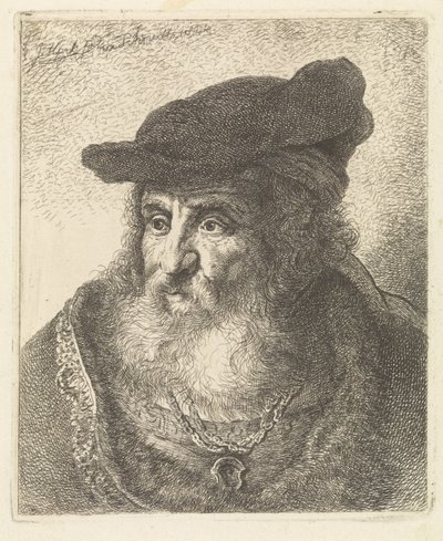 Portret starca z beretem autorstwa Johannes Mock