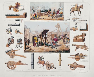 Artyleria francuska z XIV i XV wieku (kolorowa lito) autorstwa Johannes Moltzheim